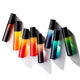 Set of colorful moodroller bottles with gradient colors on a white background